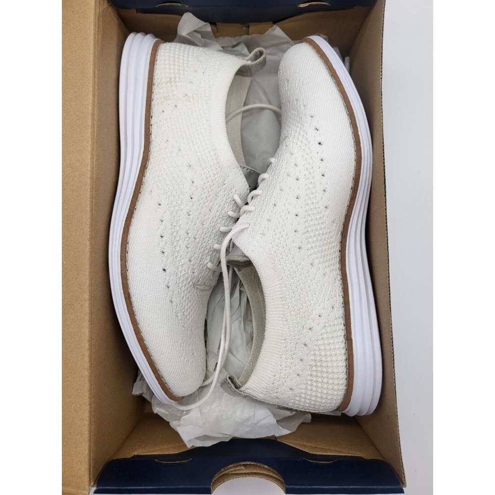 Cole Haan womens Original Grand Knit Wingtip Ii oxfords shoes Optical White 6 US
